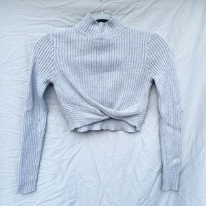 SHEIN Grey Twist Front Sweater